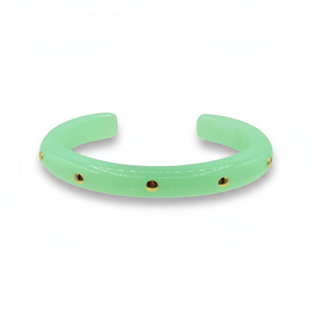 Sonia Jade Resin Gold Studded Small Cuff