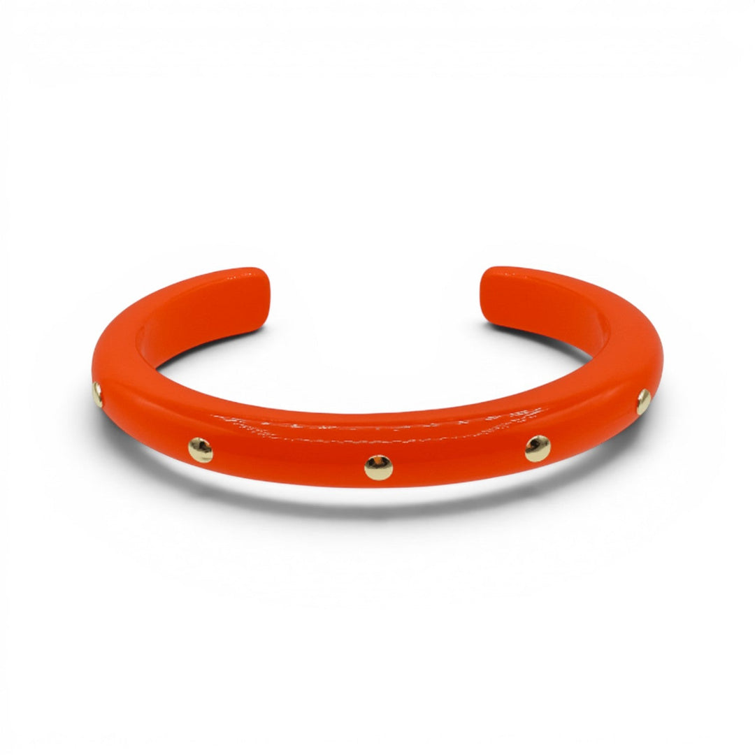 Sonia Orange Resin Gold Studded Small Cuff