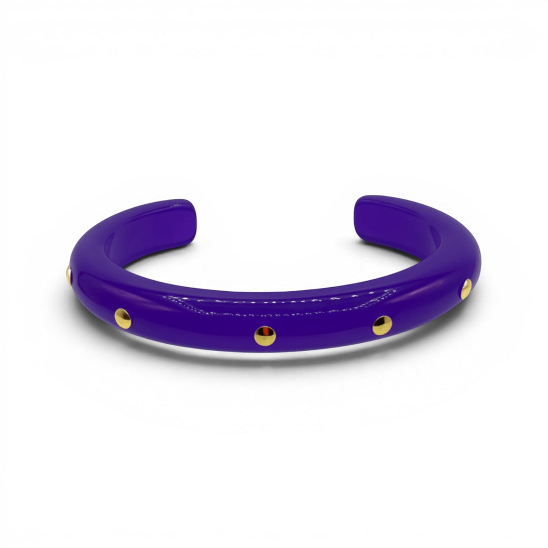Sonia Purple Resin Gold Studded Small Cuff