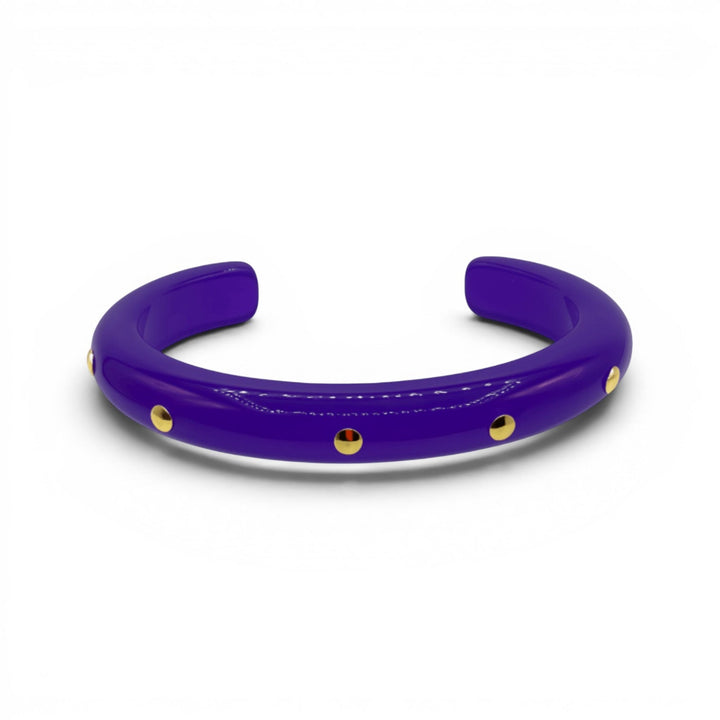 Sonia Purple Resin Gold Studded Small Cuff