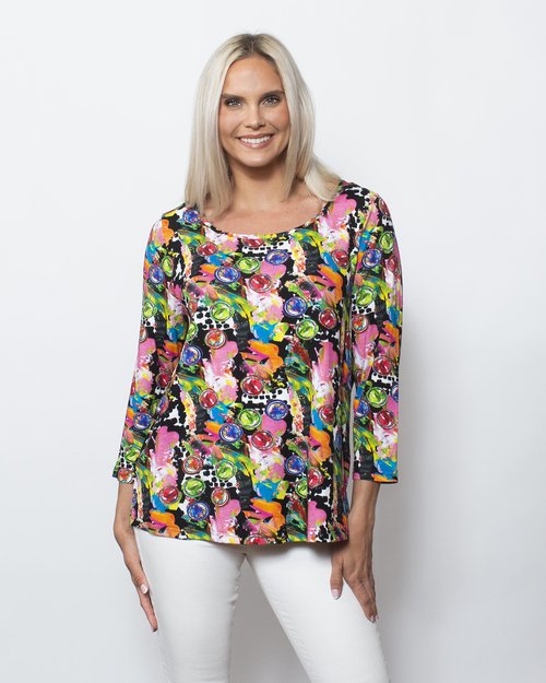 Viscose Ballet Hi/Lo 3/4 Sleeve Top