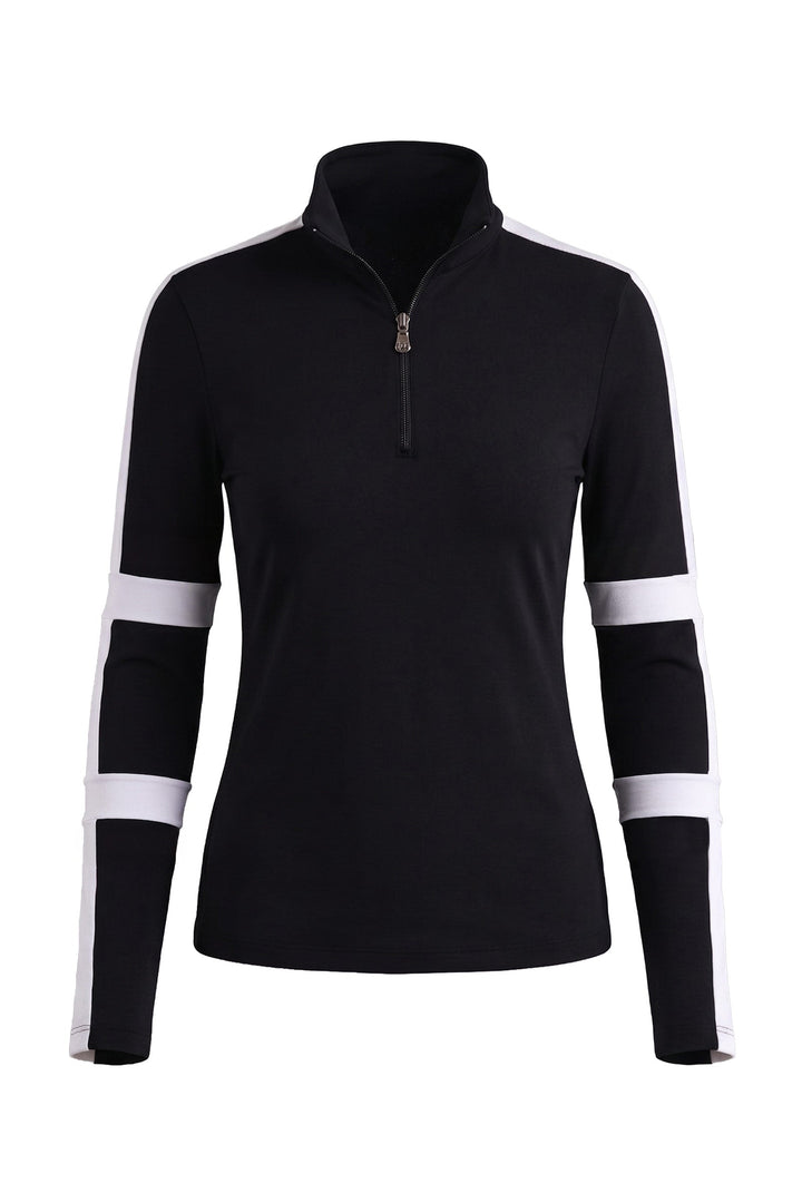 Stacey Sport Striped Zip-Up Top