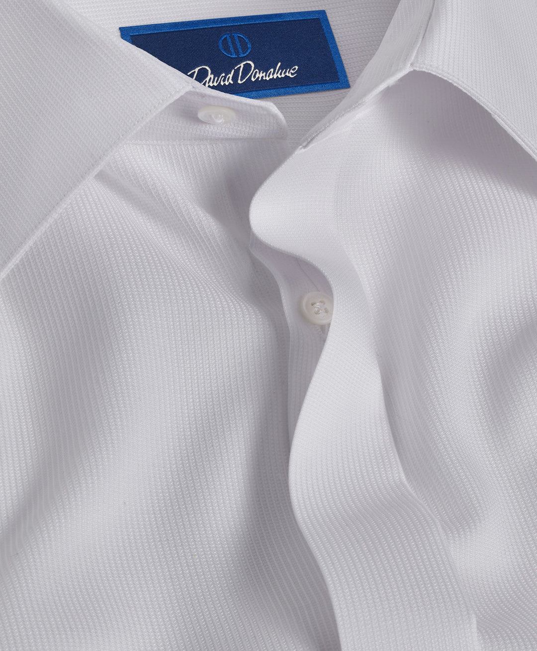 Detail of micro dobby weave and covered placket