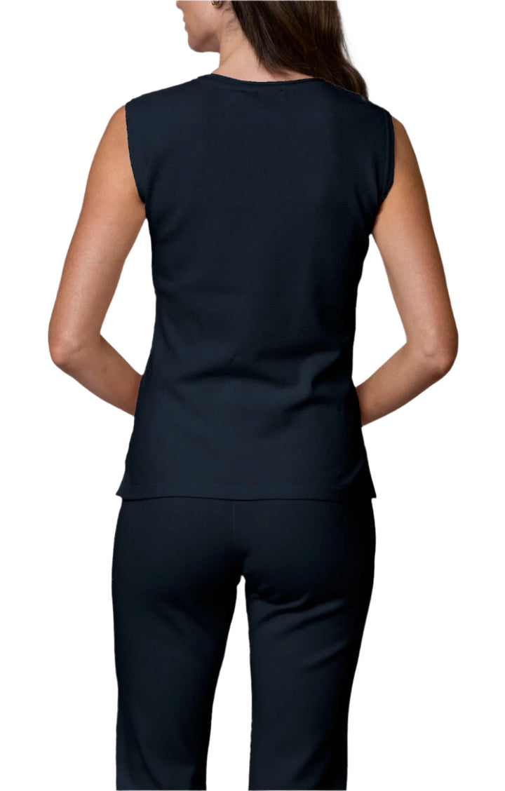 Teresa Round Neck Tank Top, Dark Navy