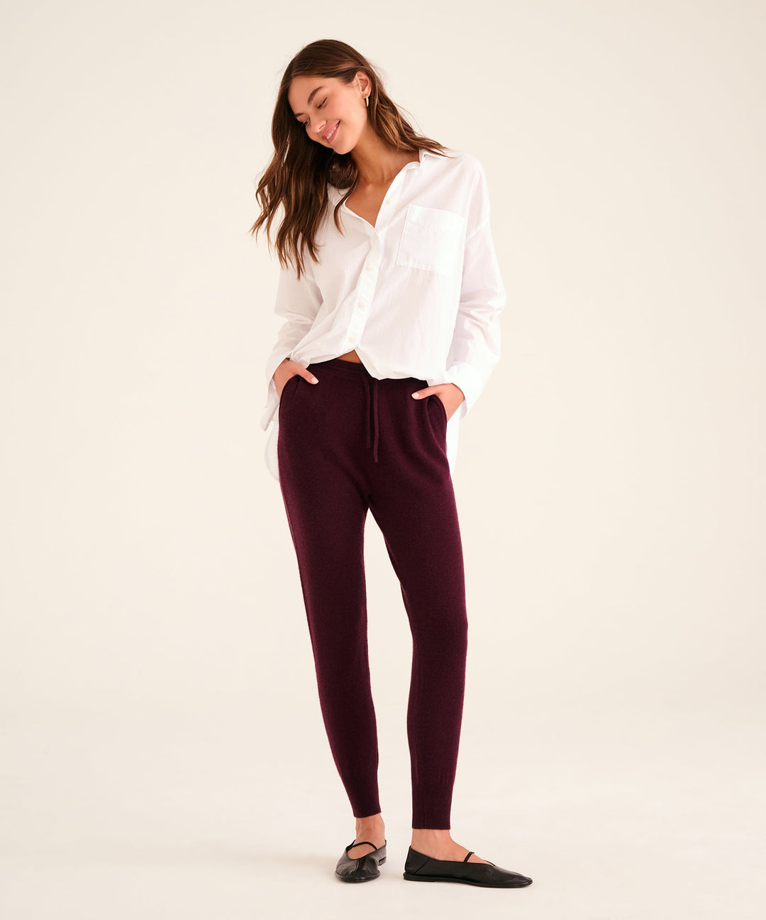 NAADAM Signature Cashmere Jogger - Plum