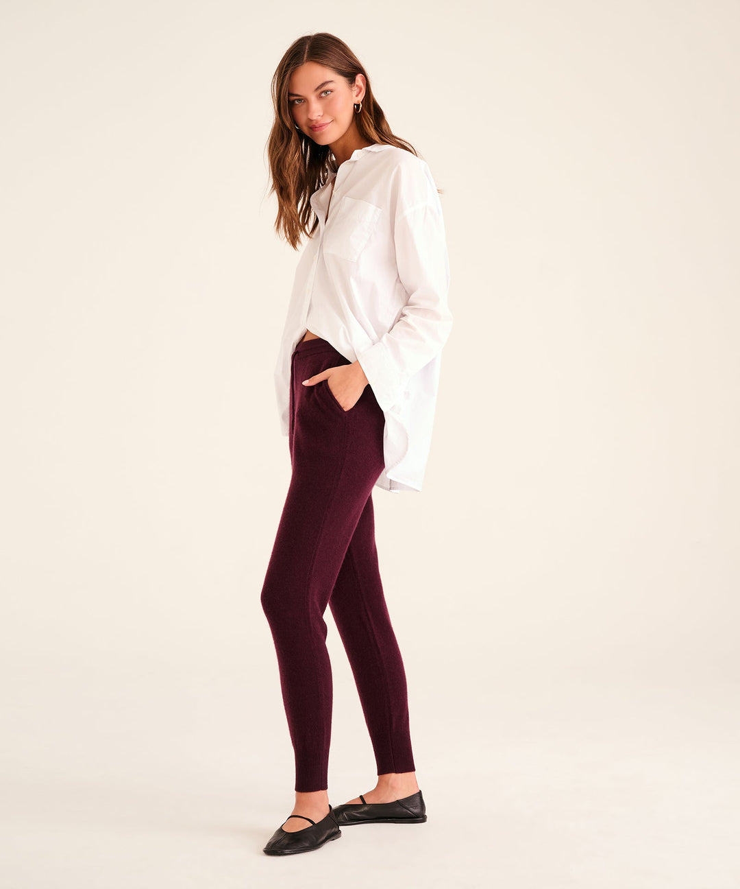 NAADAM Signature Cashmere Jogger - Plum