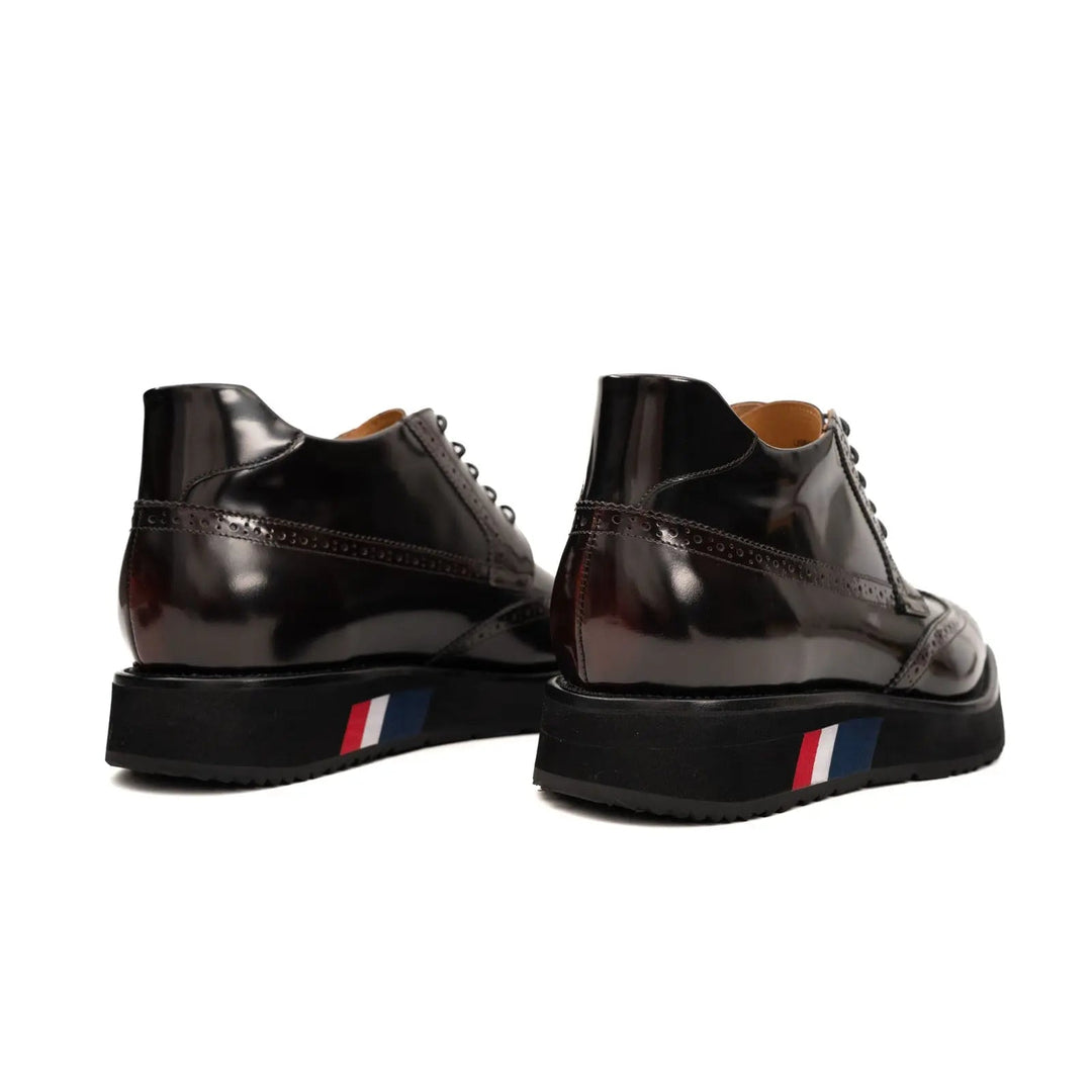 Tri-Stripe Patent Brogue Bootie