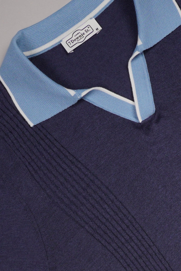 7 Downie St. Johnny Collar Polo in Navy