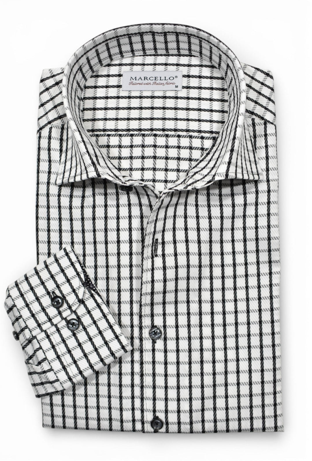Marcello black plaid shirt.