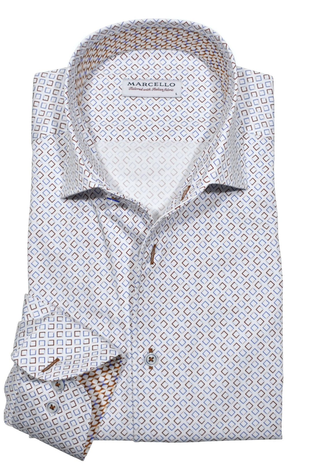 Marcello colored open diamond shirt.