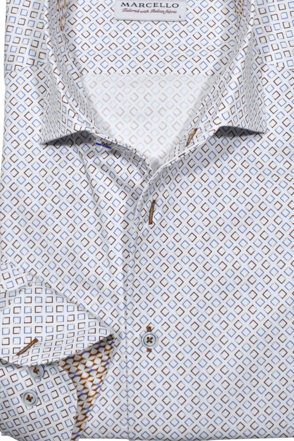 Marcello colored open diamond shirt.