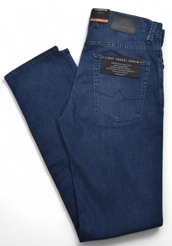 Alberto Dark Blue Tencel Denim Jean