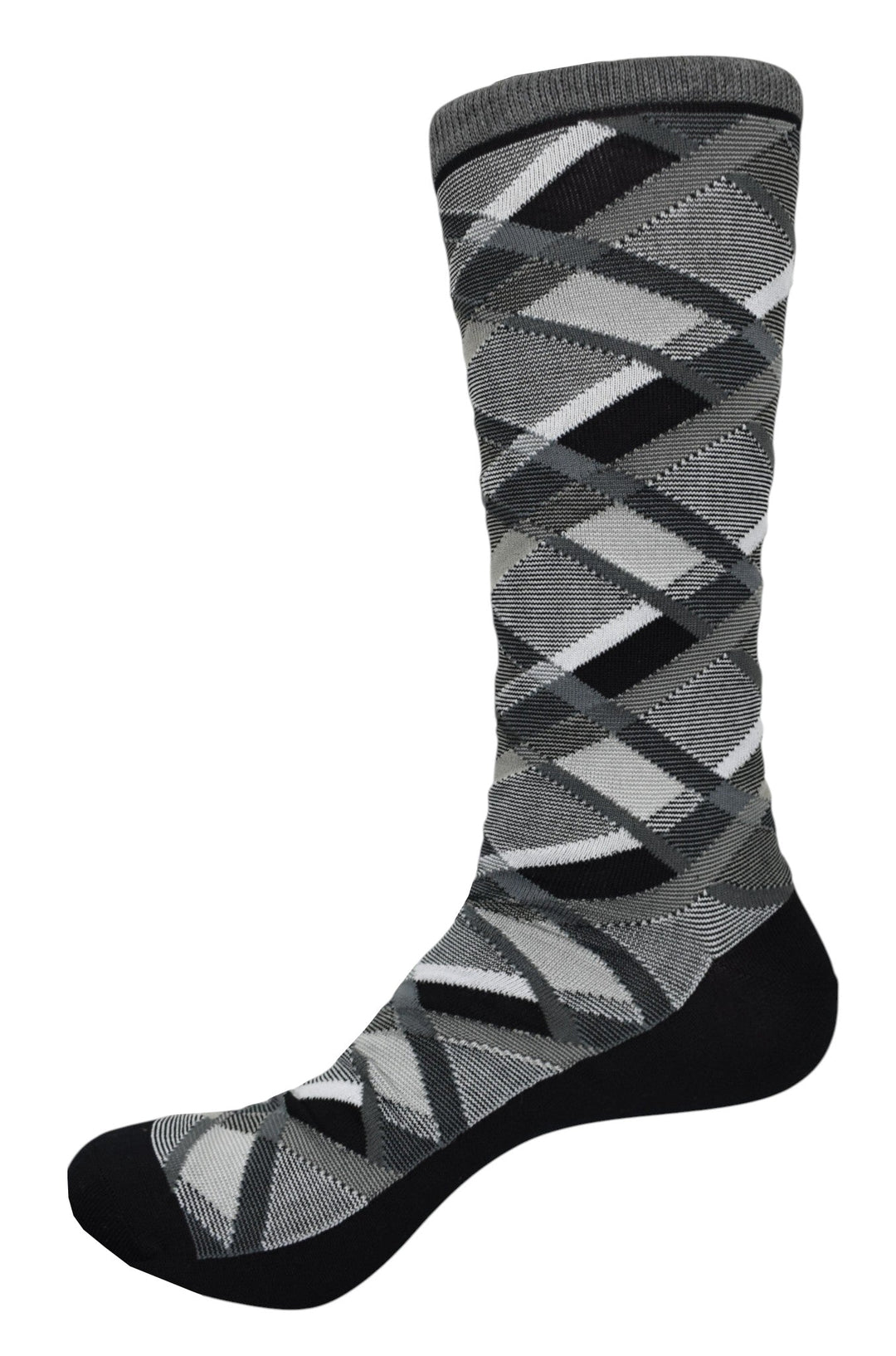 Marcello silver black diagonal socks.