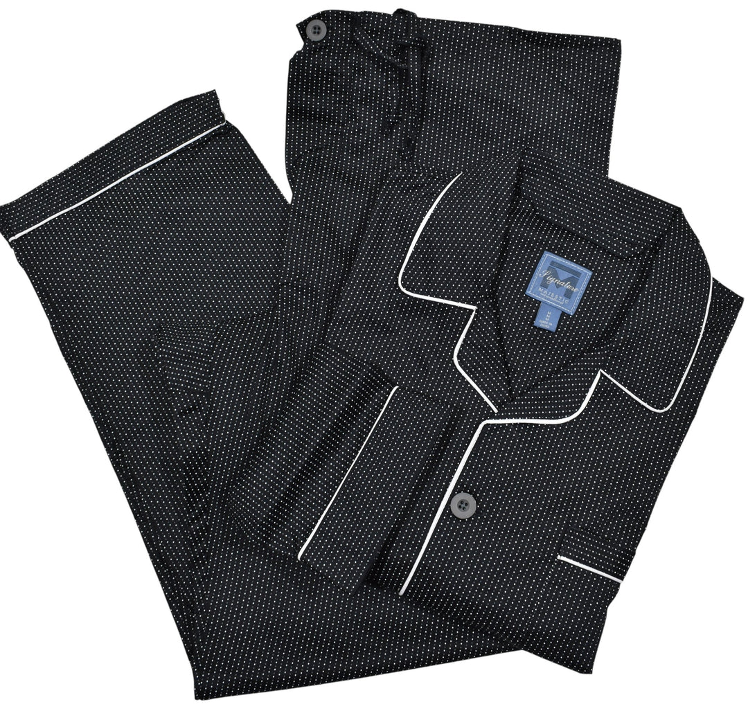 Black pajama with white dot.