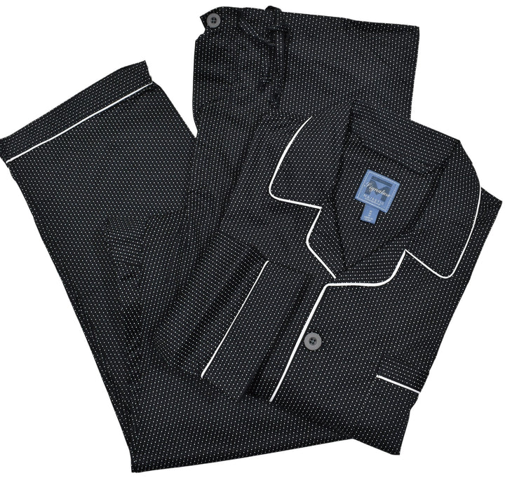 Black pajama with white dot.