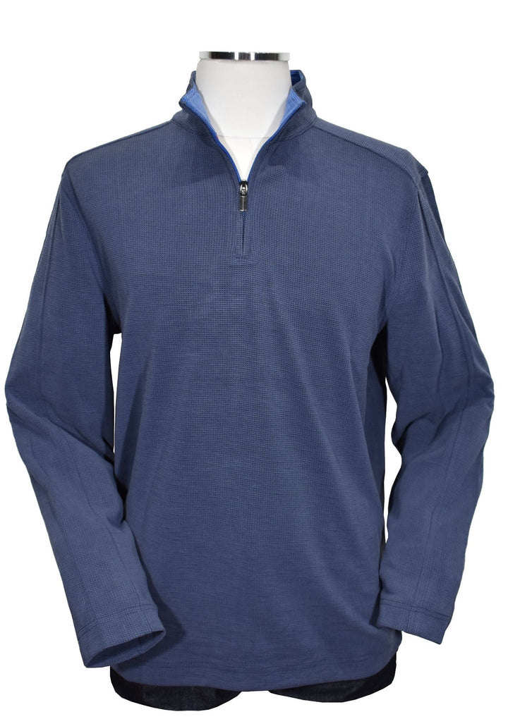 Look sharp in any occasion with this cool 1/4 zip model. Crafted from polynosic fabric, its perfect weight and feel pair perfectly with its waffle weave textured fabric and classic fit. Choose from Red, Navy, and Blue to make a bold statement.  Open sleeve and bottom for a contemporary look with a double track seam running down the shoulder and sleeve.