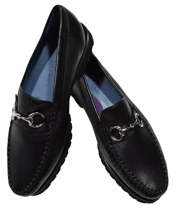 Black leather shoe.