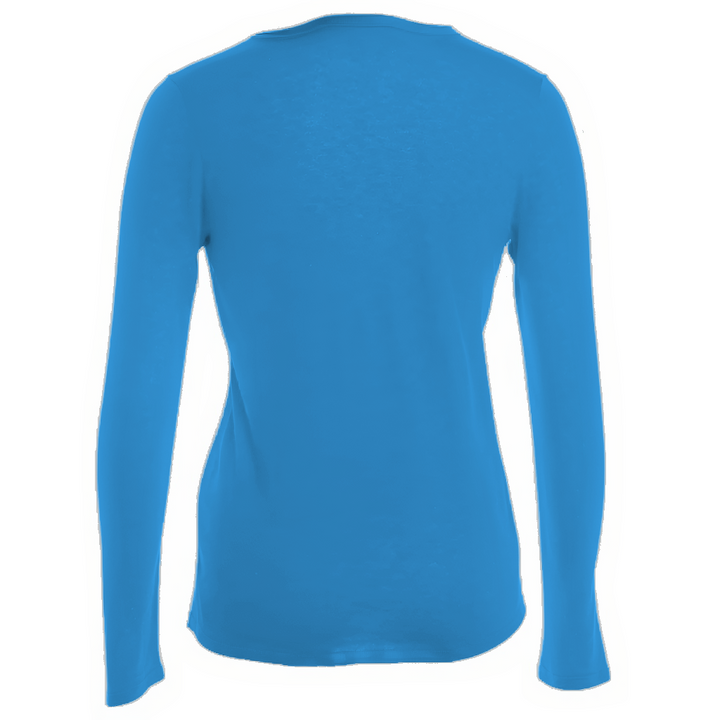 V Neck Long Sleeve Cashmere Shirt - Ocean