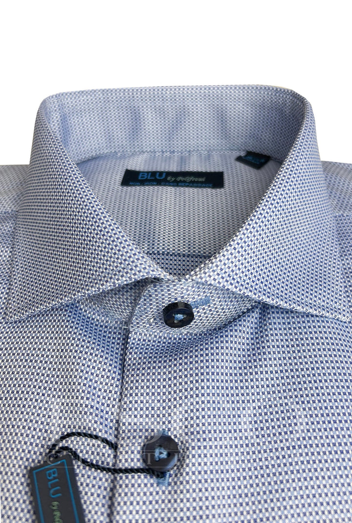 BLU by Polifroni blue dress shirt, style G2552301, detail view