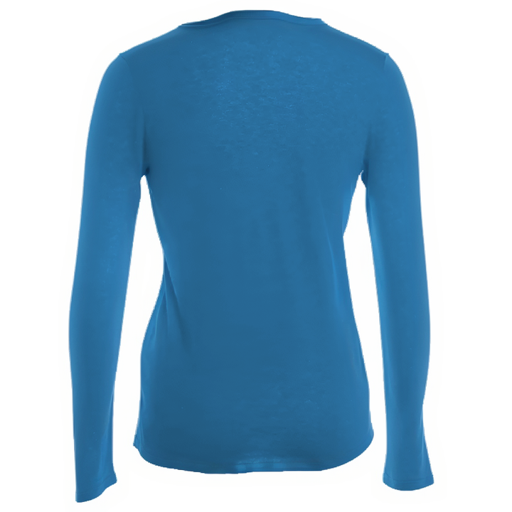 V Neck Long Sleeve Cashmere Shirt - Diva Blue