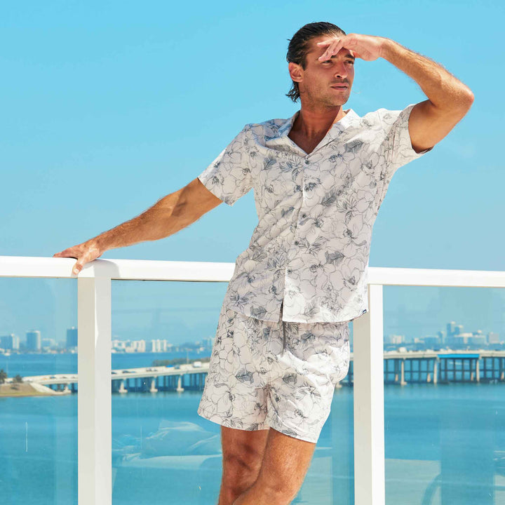 Secret Garden Men's Button Down Resort Shirt, Modern Fit