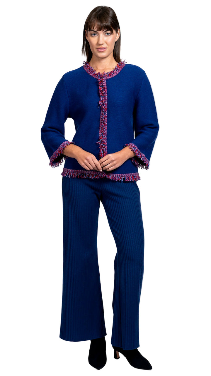 Rita Fringe Jacket ; Bright Navy