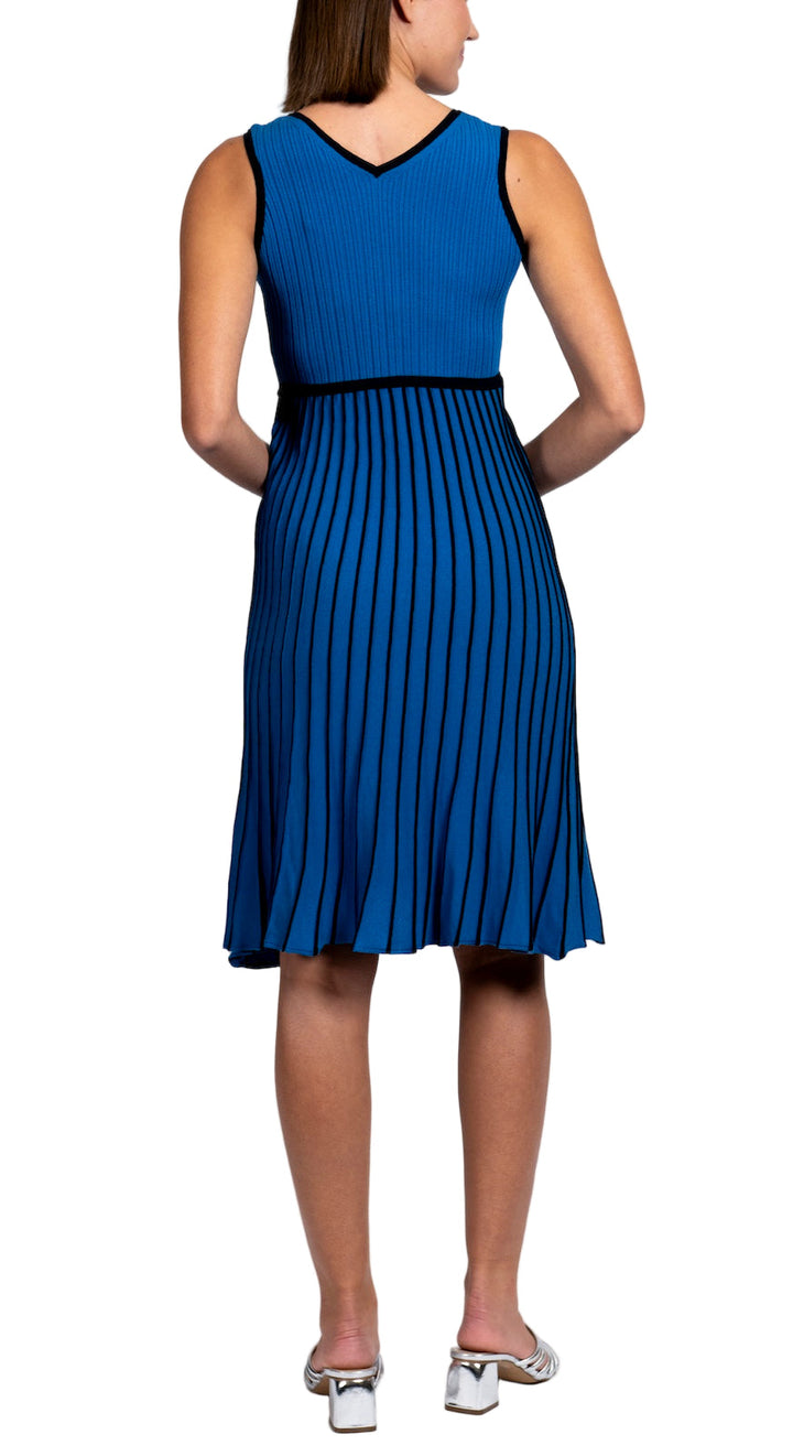 Lana Pleated Sleeveless Dress / Ocean Blue/Navy