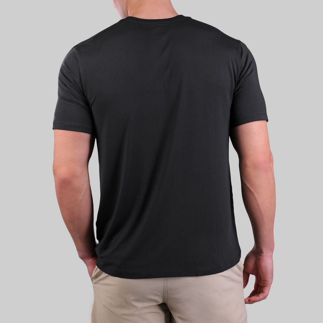2UNDR Luxury Crew Tee Black, back view