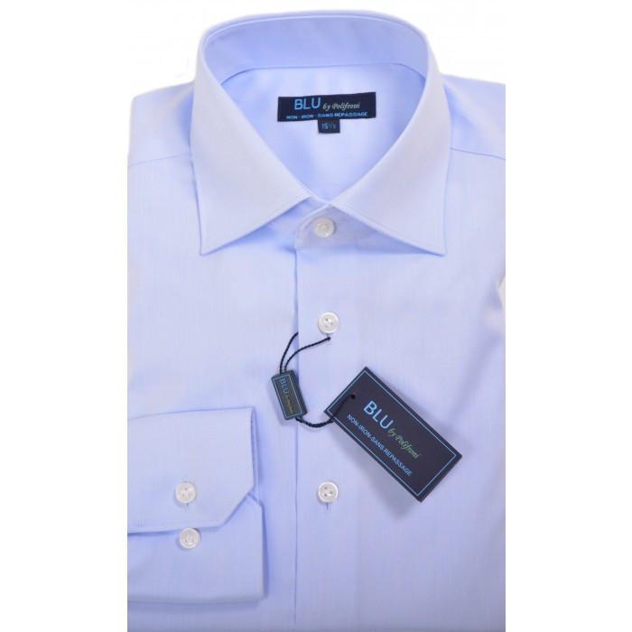 BLU by Polifroni BLU-360 Miami non-iron dress shirt in cornflower light blue