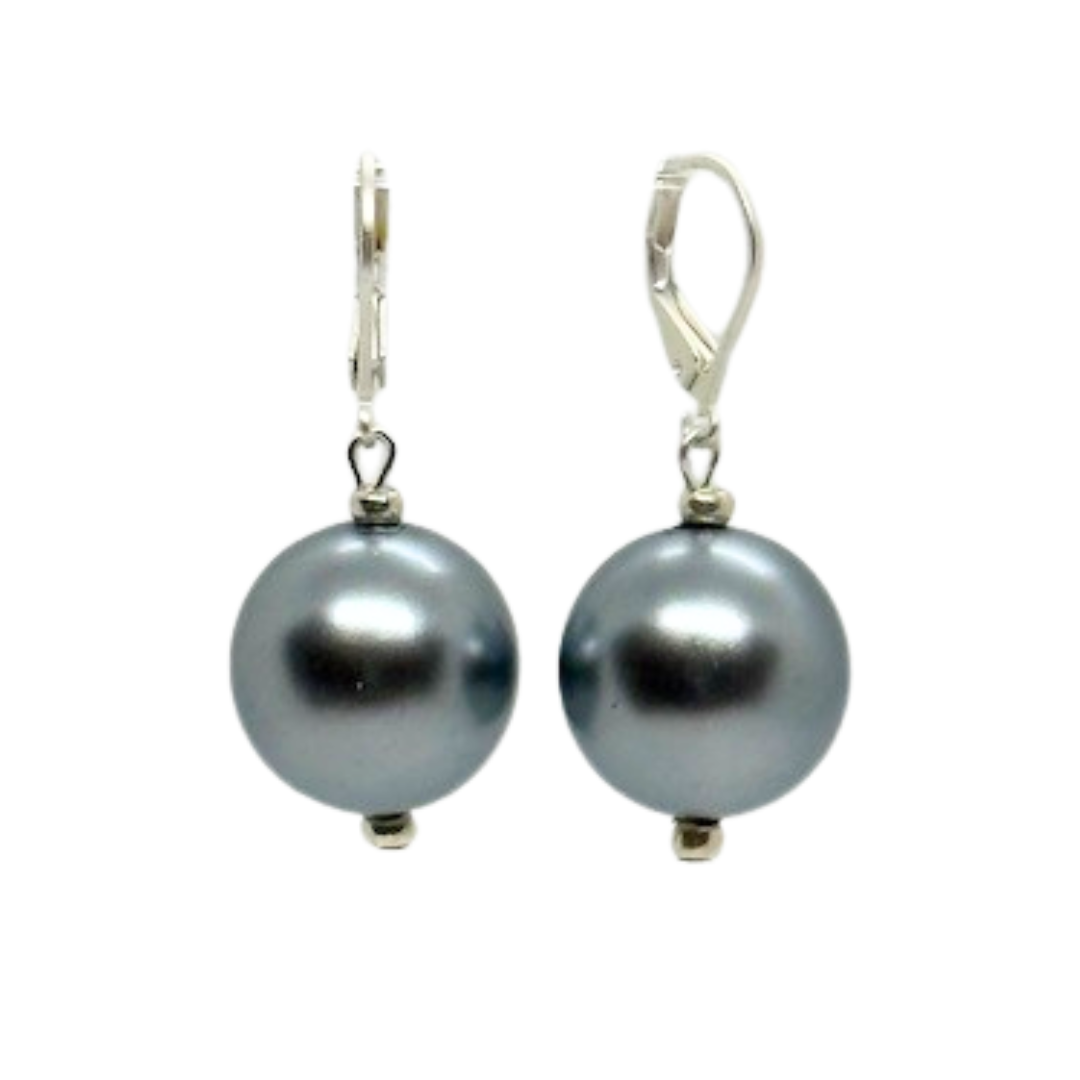 Grey Bubble Pearl Earrings