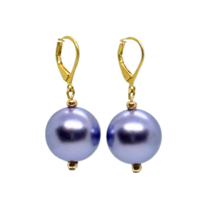 Lavender Bubble Pearl Earrings