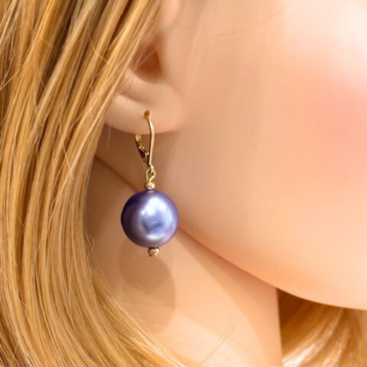 Lavender Bubble Pearl Earrings