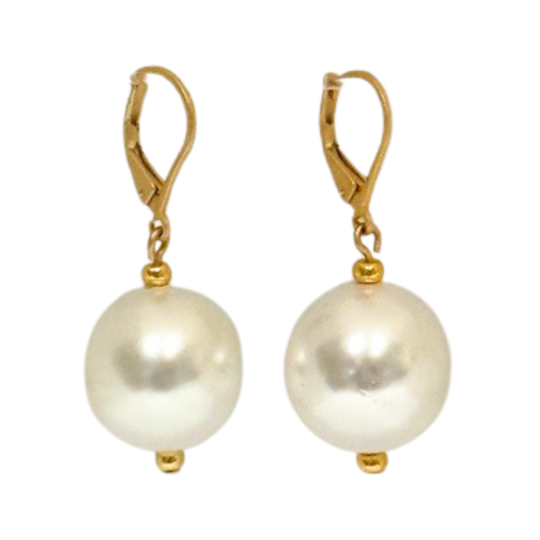 White Bubble Pearl Earrings