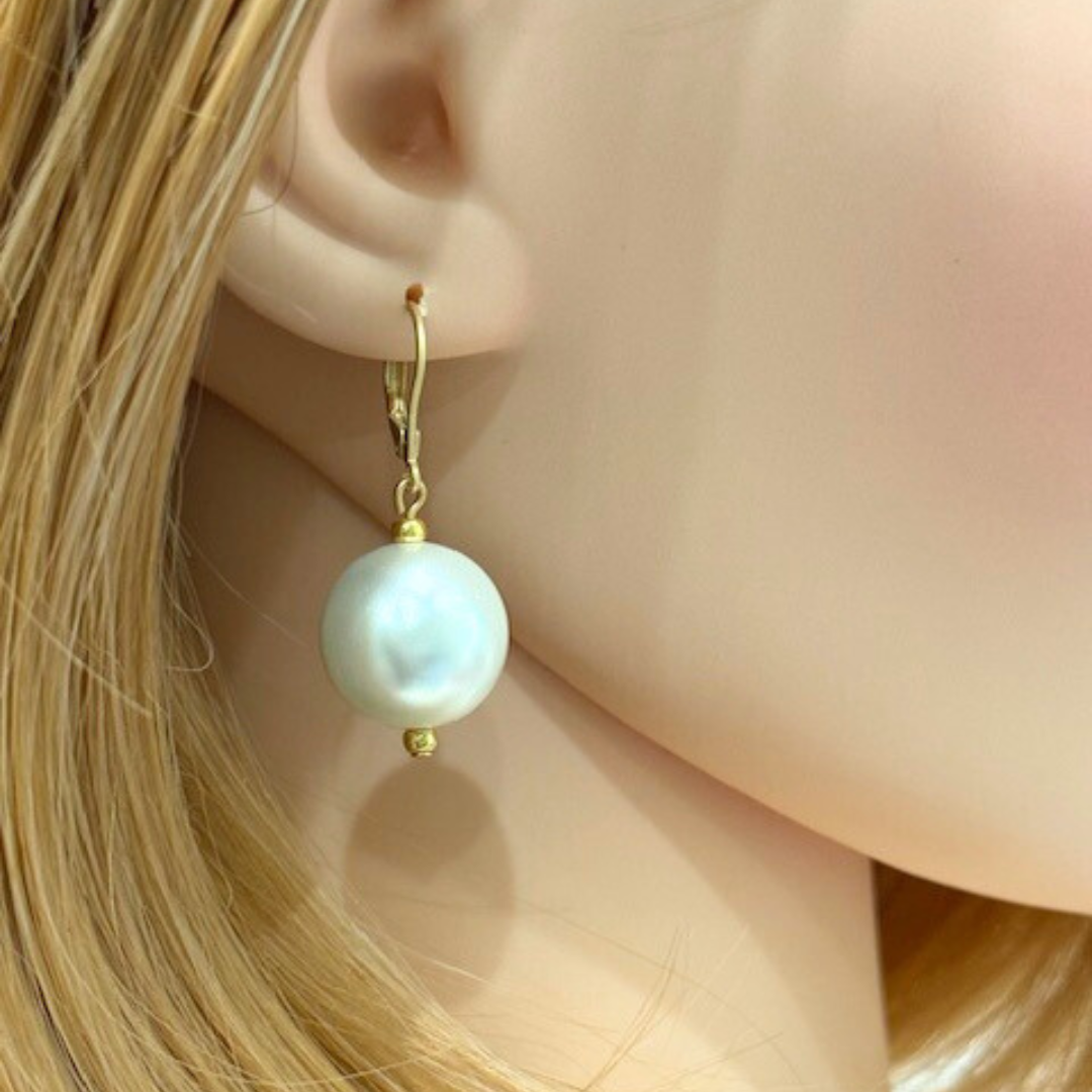 White Bubble Pearl Earrings