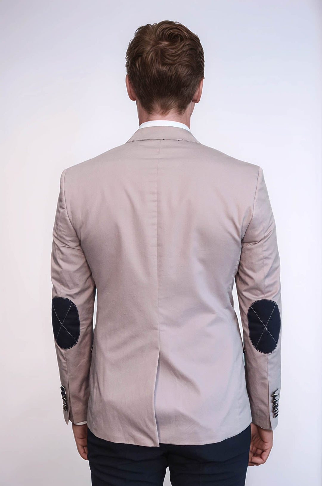 2 Buttons 3 Pockets Crested Cotton Light Pink Jacket - Wessi