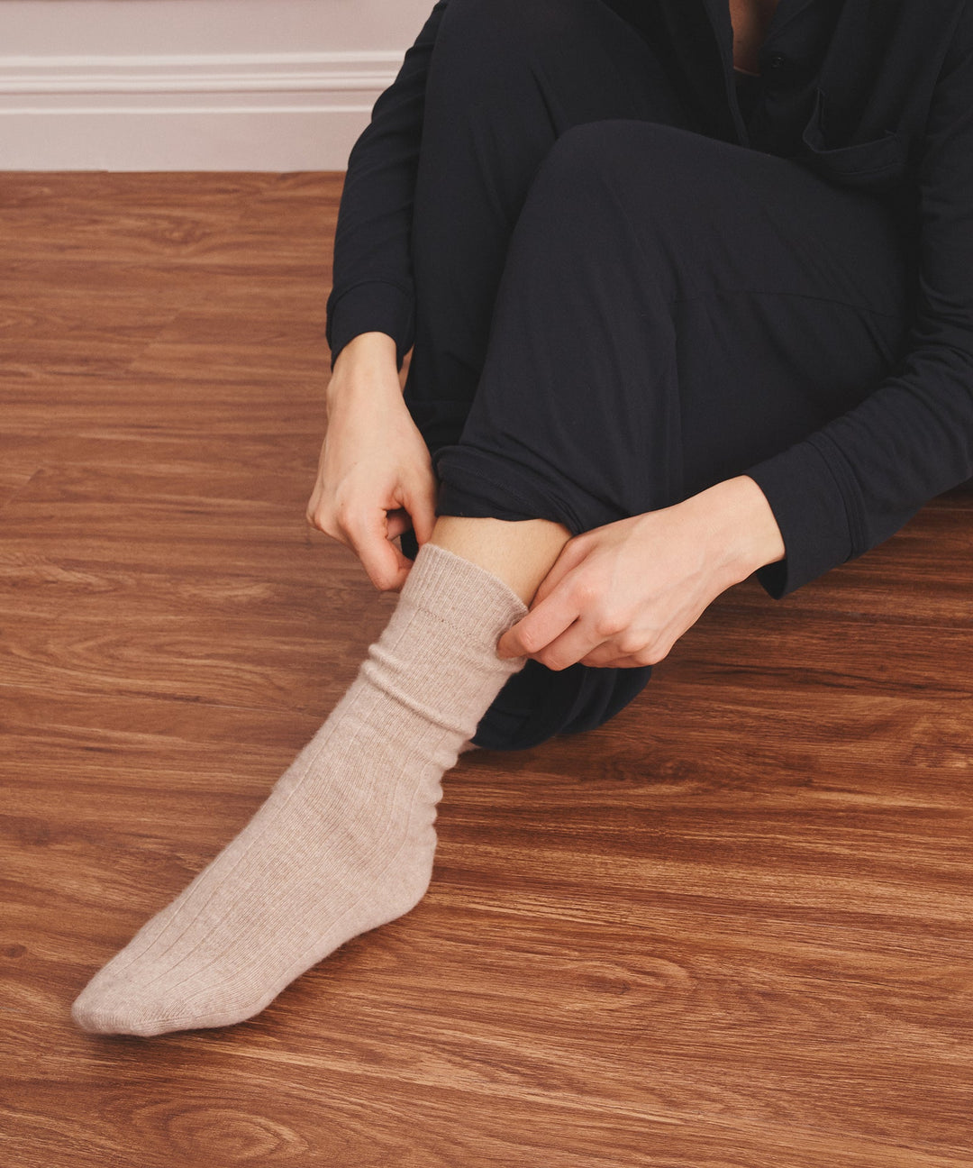 NAADAM Signature Cashmere Ribbed Socks - Oat