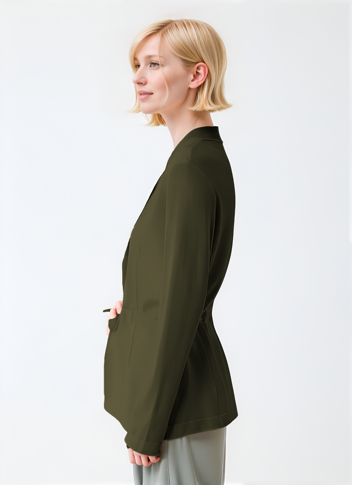 Long Sleeve French Terry Jacket - Kaki Army