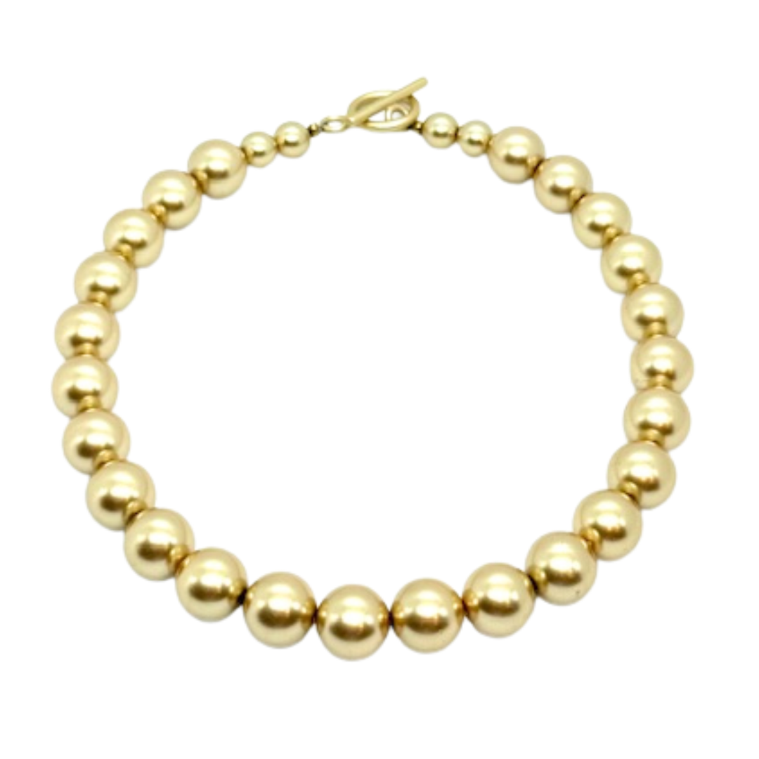Champagne Bubble Pearl Necklace With Matte Gold Toggle