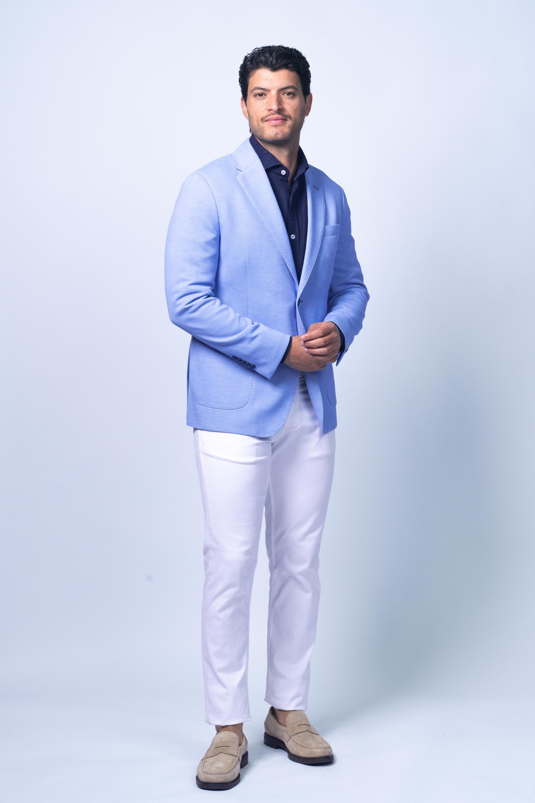 Clearwater Blue Cotton Stretch Knit