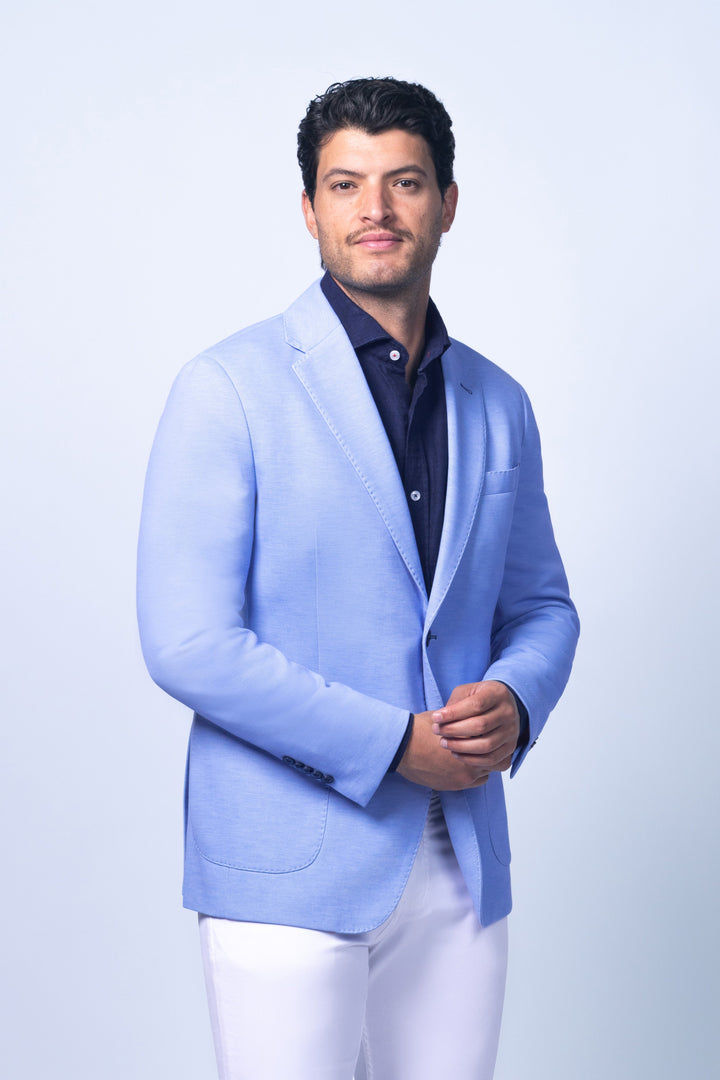 Clearwater Blue Cotton Stretch Knit