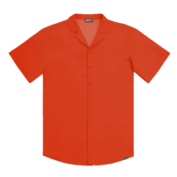 Coral Men's Button Down Resort Shirt, Modern Fit