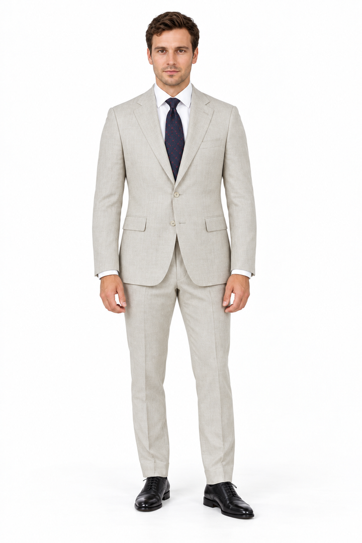 Enzo Natural Linen Suit