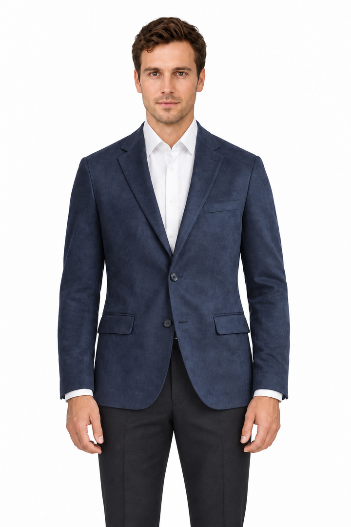 E85000-3-Enzo Vegan Suede Jacket-Blue