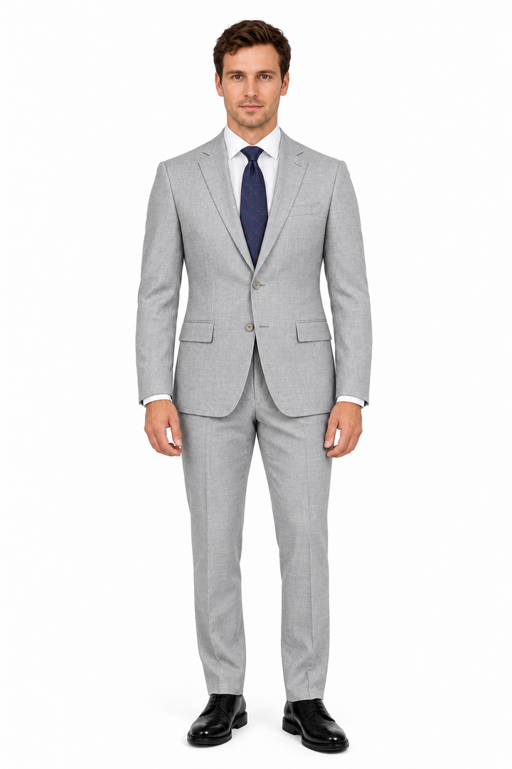 Solid Modern Fit Wool Suit
