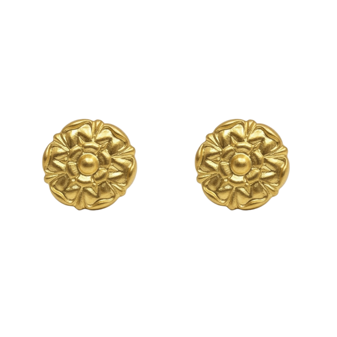 Matte Silver Flower Post Earrings