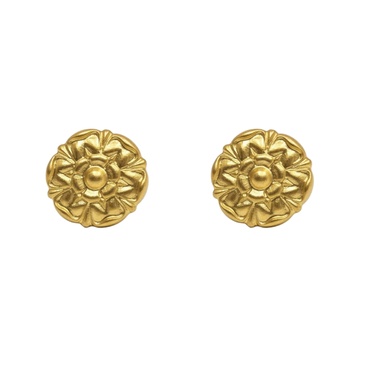 Matte Silver Flower Post Earrings