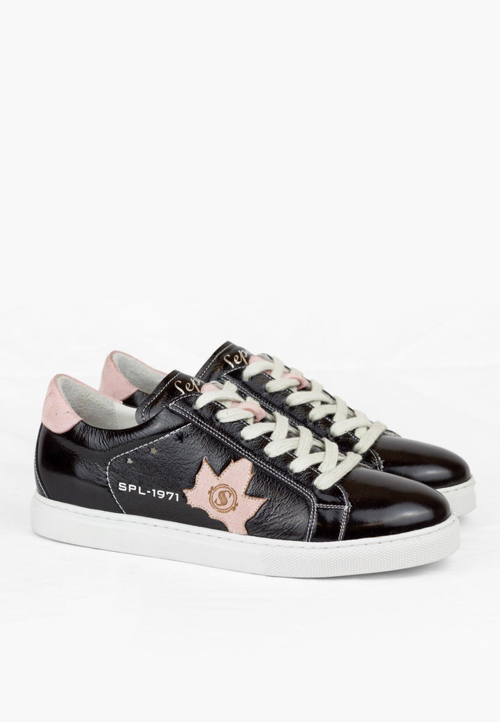 Sepol Women's Fresh Leather Sneaker Black