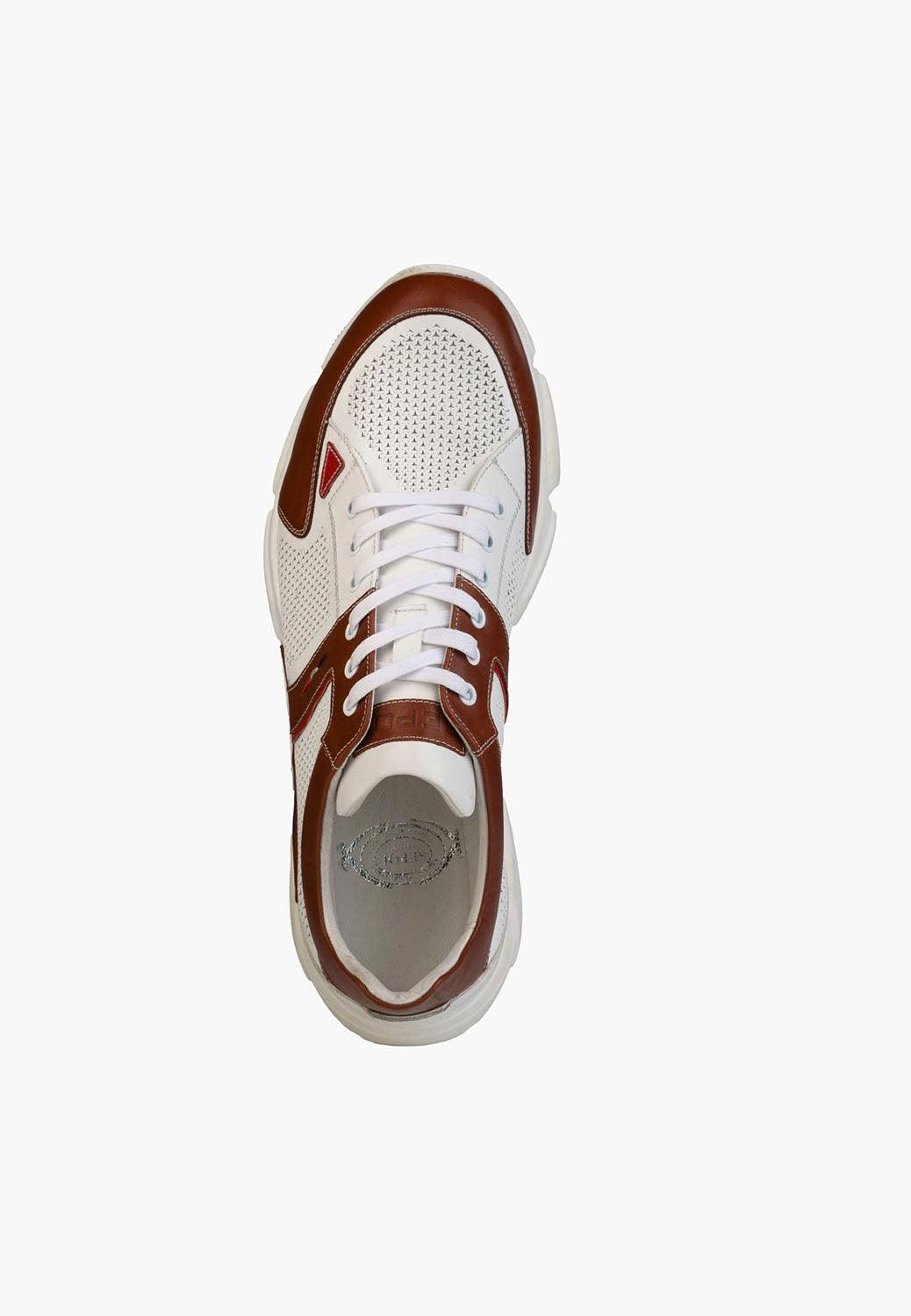 Giovane Sneaker White Cognac - SEPOL Shoes