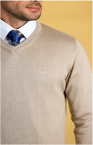 The Caravan Vneck (Oxford Tan)