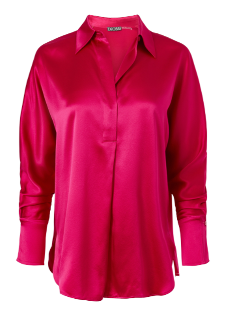 Silk Half Button Down Shirt